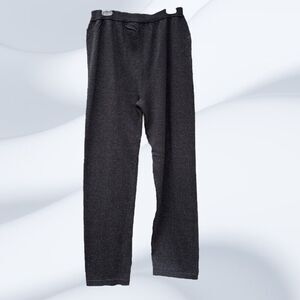 Lisa Originals Black Metallic Blue/Silver Pull-on Dress Pants Women's Size L